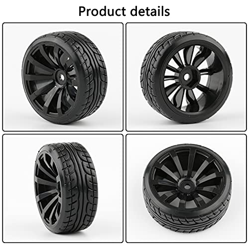 4-Pack 1/10 RC Drift Wheels 12mm Hex with Flange Nuts and 4-Way Wrench for HSP Redcat HPI Tamiya