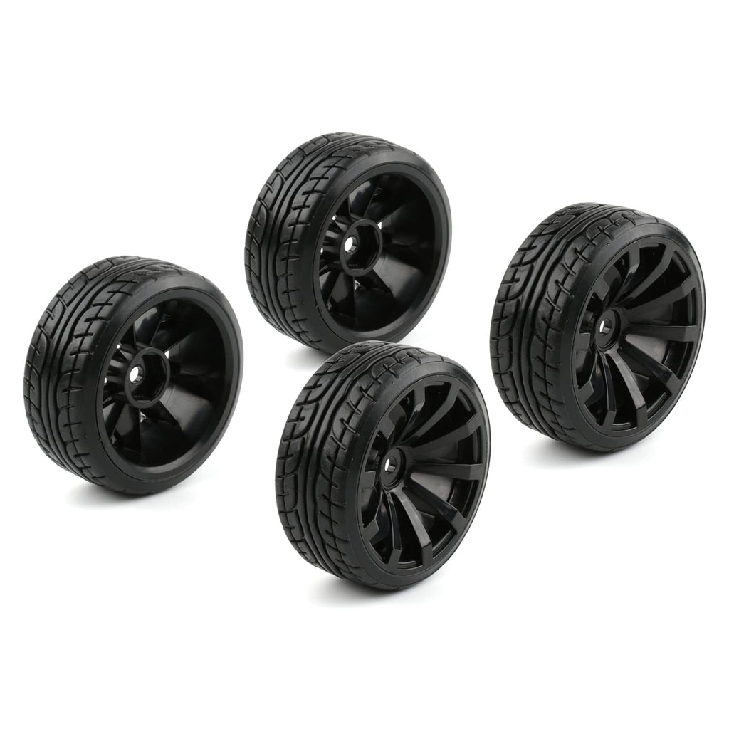 4-Pack 1/10 RC Drift Wheels 12mm Hex with Flange Nuts and 4-Way Wrench for HSP Redcat HPI Tamiya