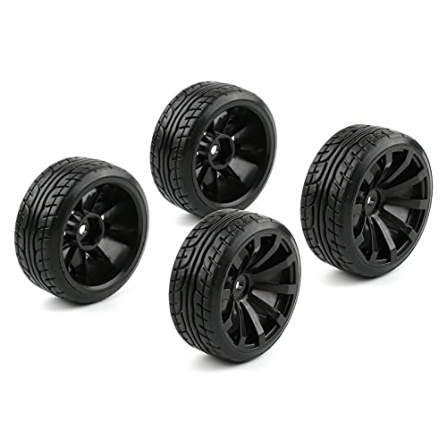 4-Pack 1/10 RC Drift Wheels 12mm Hex with Flange Nuts and 4-Way Wrench for HSP Redcat HPI Tamiya