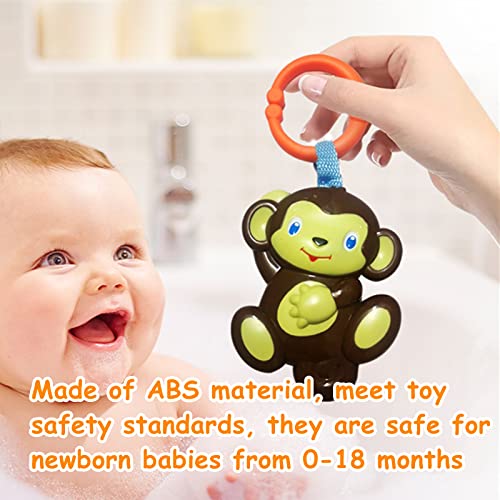 4-Pack Baby Hanging Rattle Toys – Cartoon Animal Stroller Toys for Infants, Crib Car Seat Travel Toys, Birthday Gift for Newborns