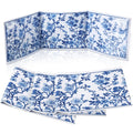 4 Pack Chinoiserie Mahjong Card Holder – Blue & White Fabric PVC Sleeves for American Cards