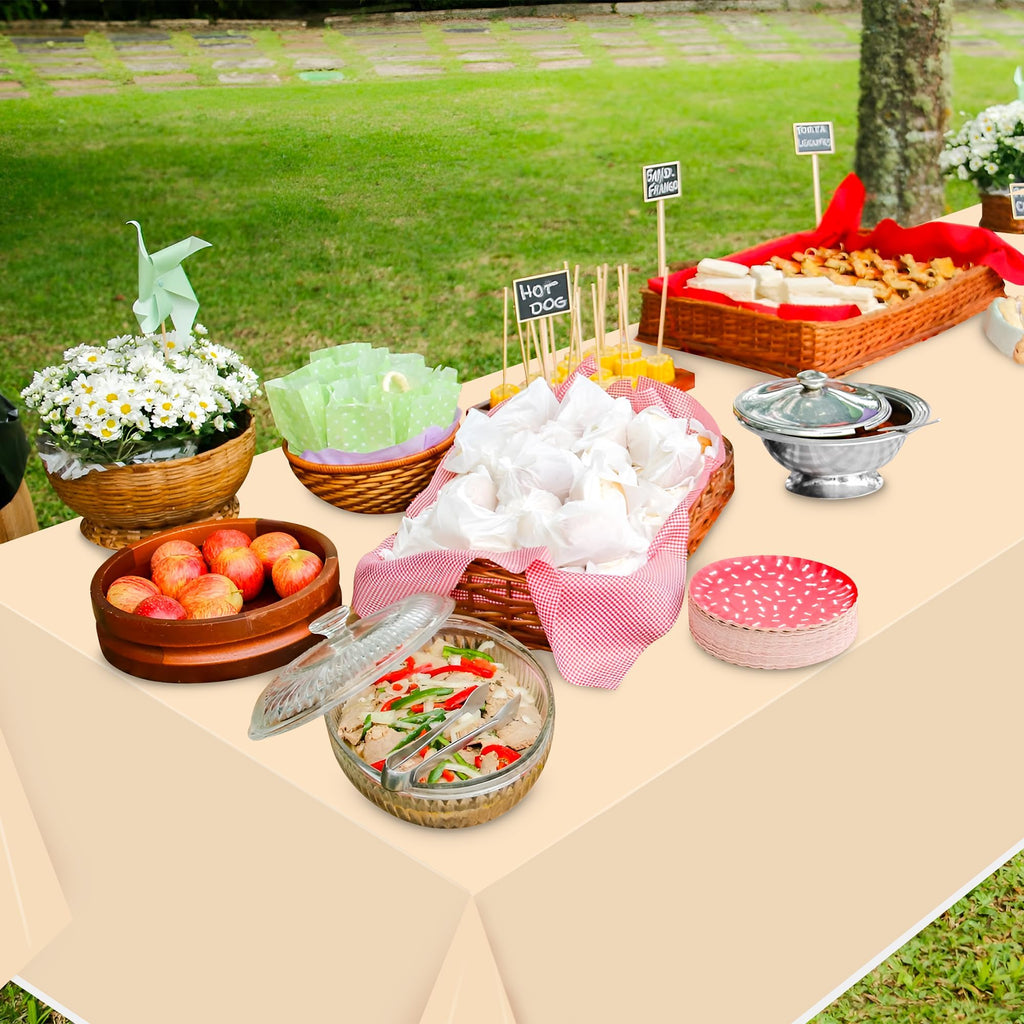 4 Pack Highland Cow Tablecloths - 87x51 Inch Disposable Plastic Party Table Covers