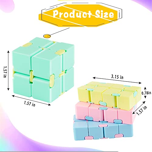 4-Pack Infinity Cube Fidget Toy Set – Stress Relief Puzzle for Kids and Adults, ADHD Focus Tool, Desk Gadget