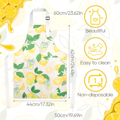 4 Pack Lemon Kids Aprons with Pockets – Adjustable Lemonade Stand Aprons for Boys and Girls