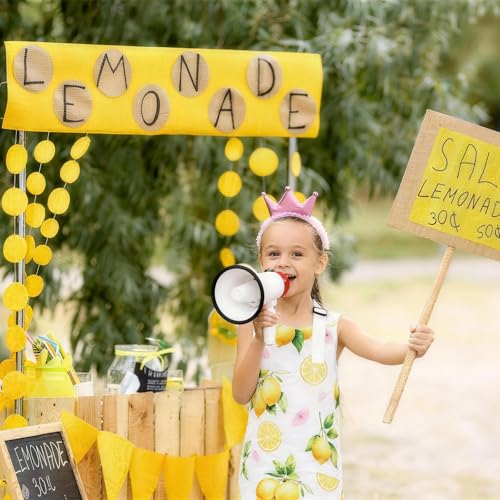 4 Pack Lemon Kids Aprons with Pockets – Adjustable Lemonade Stand Aprons for Boys and Girls