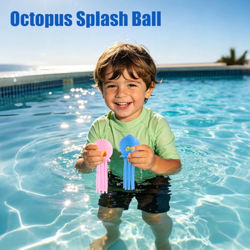 4-Pack Octopus Water Balls for Kids | Soft Sensory Bath Toys & Pool Splashers by lasuroa