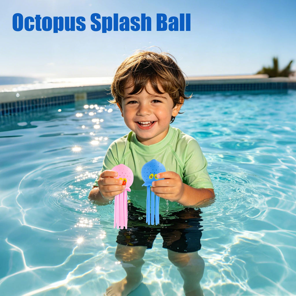 4-Pack Octopus Water Balls for Kids | Soft Sensory Bath Toys & Pool Splashers by lasuroa