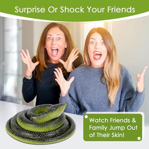 4-Pack Realistic Rubber Black Mamba Snakes for Pranks, Garden Bird Deterrent, and Halloween Decor