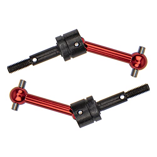 4-Pack Red Metal CVD Drive Shafts for Tamiya TT01 TT02 1/10 RC Car - Upgrade Replacement Parts