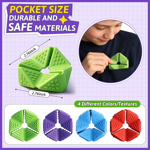 4-Pack Sensory Fidget Cubes – Silent Silicone Flip Toys for Anxiety Relief, Autism, ADHD – Textured Stimulation for Kids & Adults