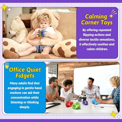4-Pack Sensory Fidget Cubes – Silent Silicone Flip Toys for Anxiety Relief, Autism, ADHD – Textured Stimulation for Kids & Adults