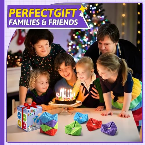 4-Pack Sensory Fidget Cubes – Silent Silicone Flip Toys for Anxiety Relief, Autism, ADHD – Textured Stimulation for Kids & Adults