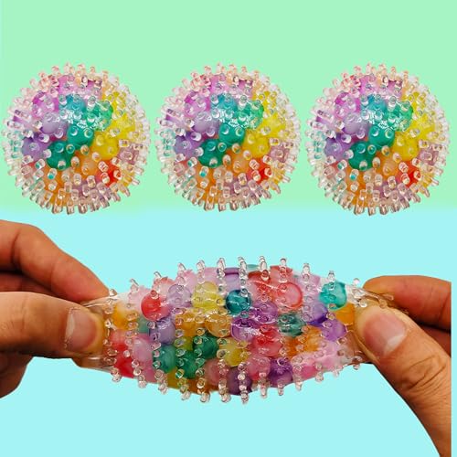 4 Pack Squishy Stress Balls for Adults – TPR Fidget Toys for Anxiety Relief and Focus