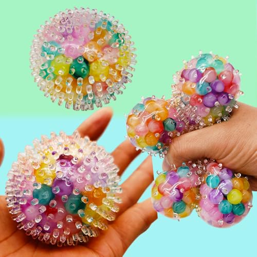 4 Pack Squishy Stress Balls for Adults – TPR Fidget Toys for Anxiety Relief and Focus