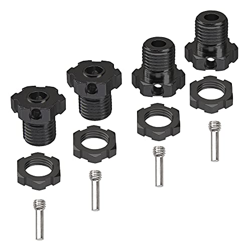 4-Pack Vgoohobby Aluminum 17mm Wheel Hex Nuts for Traxxas E-Revo Summit T-Maxx 1/10 RC Monster Trucks (Black)