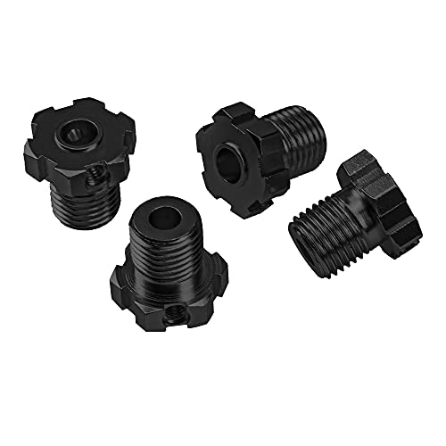 4-Pack Vgoohobby Aluminum 17mm Wheel Hex Nuts for Traxxas E-Revo Summit T-Maxx 1/10 RC Monster Trucks (Black)