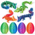 4-Piece 3D Printed Dragon Egg Set with Poseable Crystal Dragons for Easter and Party Favors