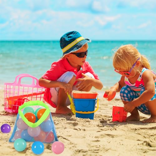4-Piece Beach Mesh Shovel and Bag Set for Shell Collecting - Stainless Steel Sand Sifter with Adjustable Strap - TUSAUW