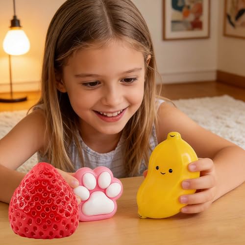 4-Piece Kawaii Squishy Toys – Soft Sensory Fidget Squeeze Set for Stress Relief