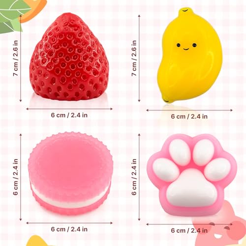4-Piece Kawaii Squishy Toys – Soft Sensory Fidget Squeeze Set for Stress Relief