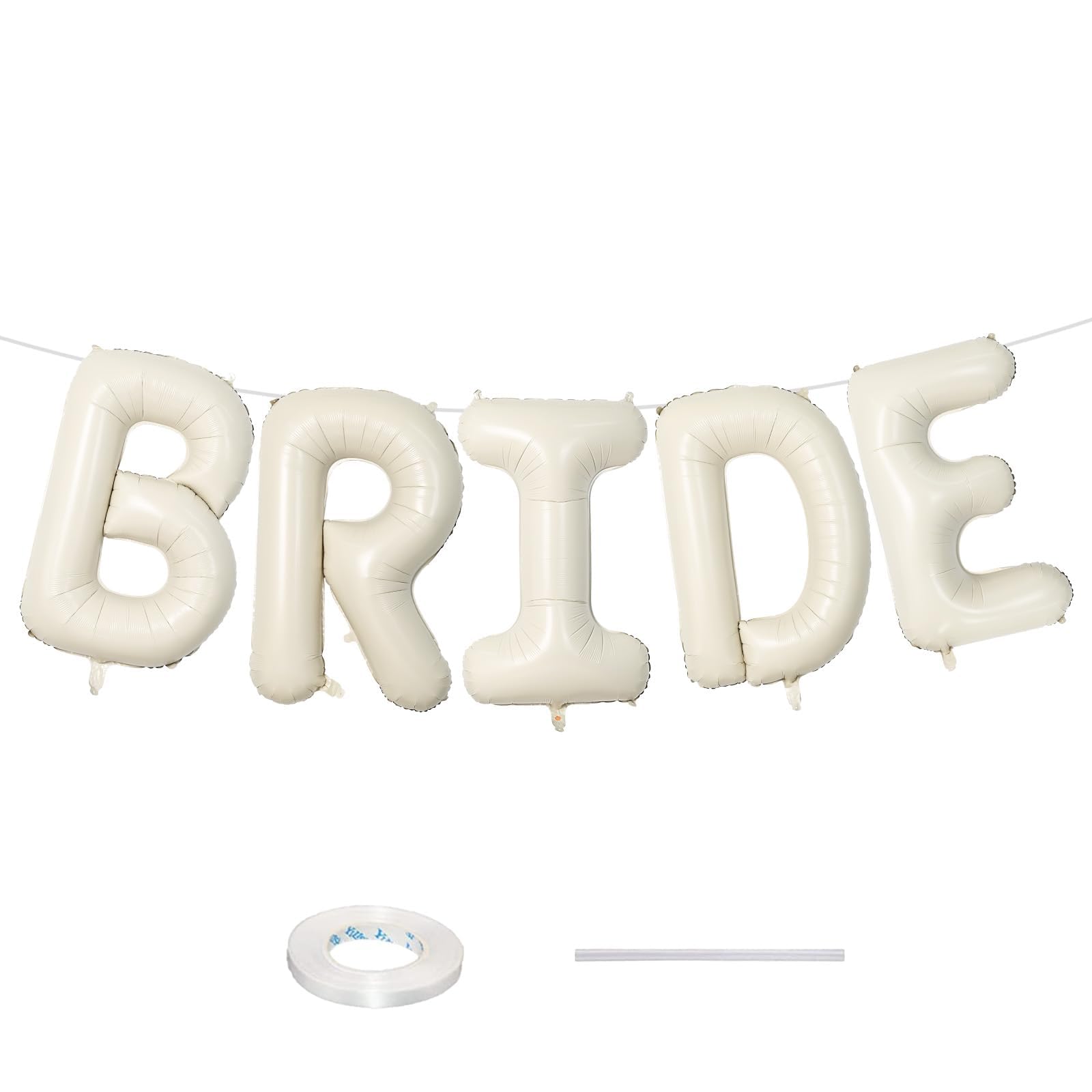 40 Inch Beige BRIDE Foil Balloons – Bachelorette & Bridal Shower Letter Set