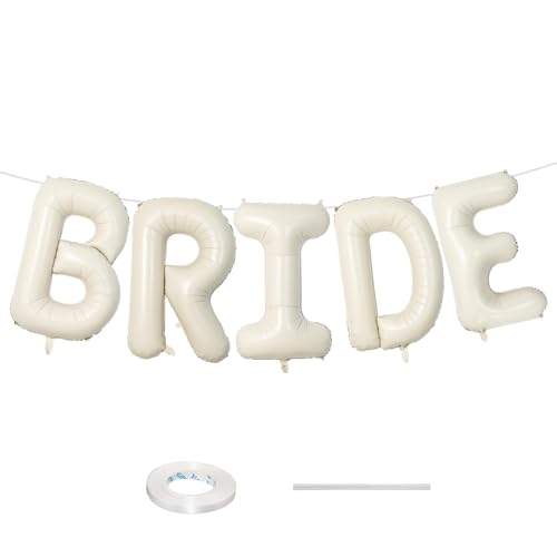 40 Inch Beige BRIDE Foil Balloons – Bachelorette & Bridal Shower Letter Set