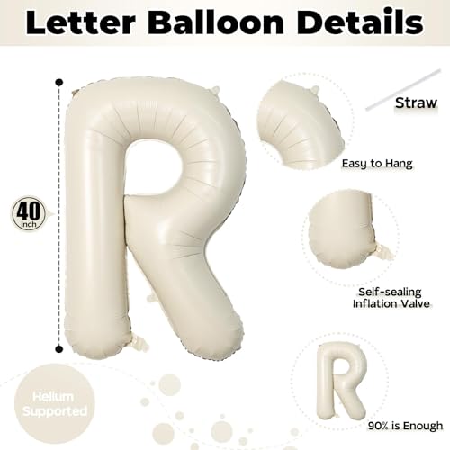 40 Inch Beige BRIDE Foil Balloons – Bachelorette & Bridal Shower Letter Set