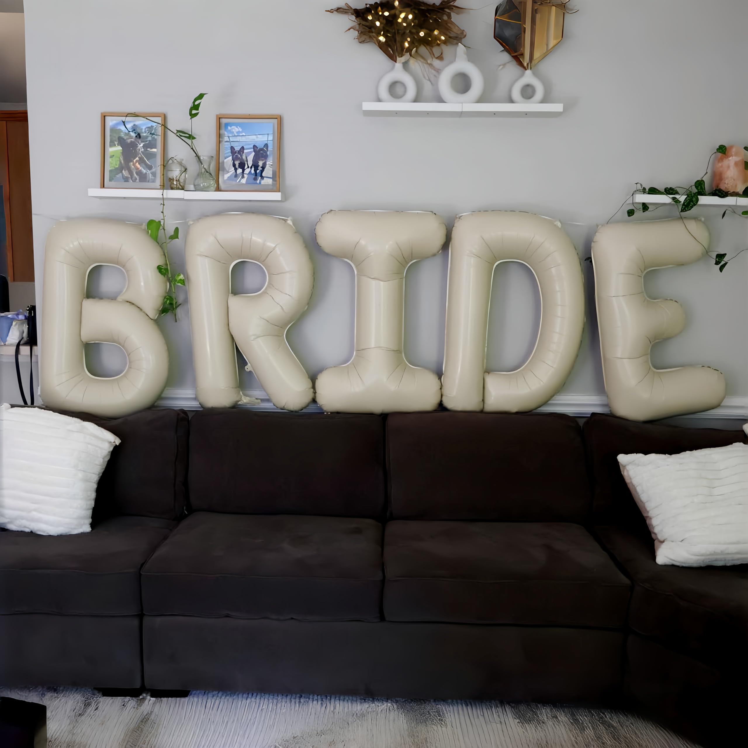 40 Inch Beige BRIDE Foil Balloons – Bachelorette & Bridal Shower Letter Set