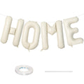 40 Inch Beige HOME Foil Letter Balloons Set for Housewarming Party Decorations - Reusable Mylar Balloon Banner with Ribbon