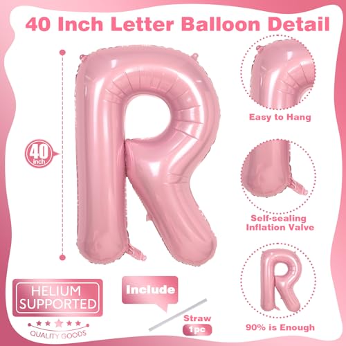 40 Inch Pastel Pink BRIDE Foil Balloon Set - 5 Large Letter Balloons for Bridal Shower, Bachelorette Party Decorations