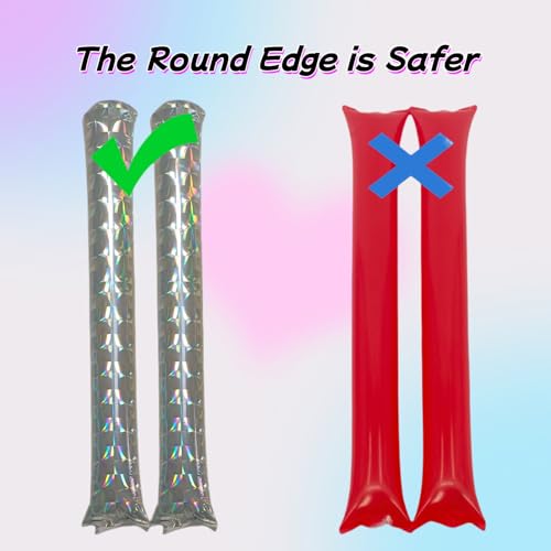 40-Pack Inflatable Thunder Sticks (23.6") for Sports Cheering – Boom Sticks in 9 Colors