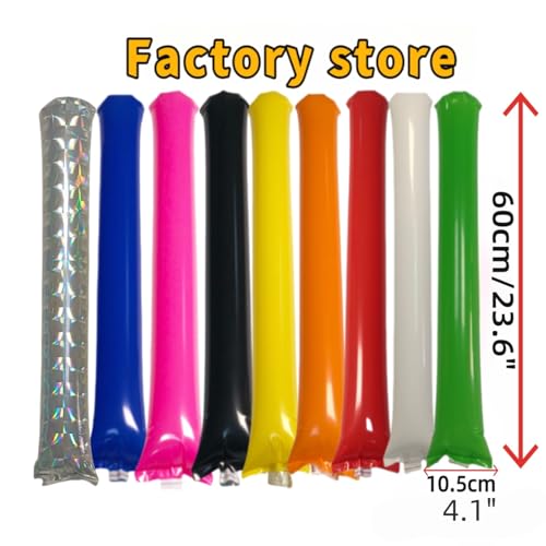 40-Pack Inflatable Thunder Sticks (Blue) – Cheering Sticks for Sports, Parties, and Events