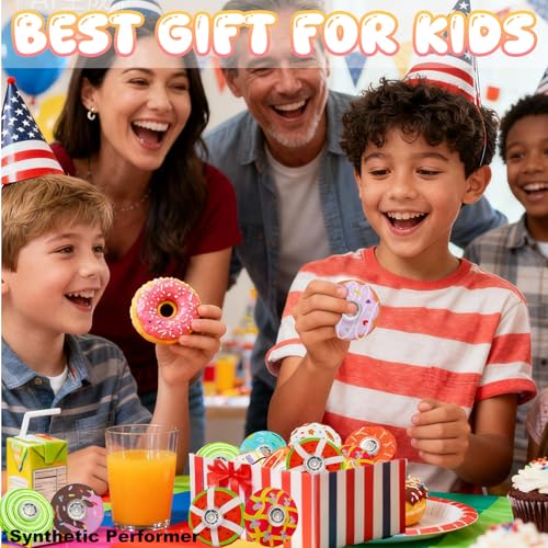 40-Pack Mini Fidget Spinners Bulk - Donut Style Quiet Fidget Toys for Kids, Teens & Adults - Classroom Prizes, Party Favors, Goodie Bag Stuffers - TGIQROVE