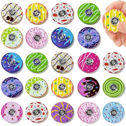 40-Pack Mini Fidget Spinners Bulk - Donut Style Quiet Fidget Toys for Kids, Teens & Adults - Classroom Prizes, Party Favors, Goodie Bag Stuffers - TGIQROVE