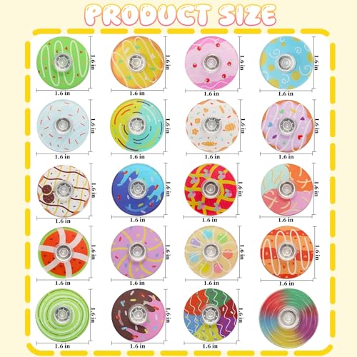 40-Pack Mini Fidget Spinners Bulk - Donut Style Quiet Fidget Toys for Kids, Teens & Adults - Classroom Prizes, Party Favors, Goodie Bag Stuffers - TGIQROVE