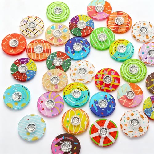 40-Pack Mini Fidget Spinners Bulk - Donut Style Quiet Fidget Toys for Kids, Teens & Adults - Classroom Prizes, Party Favors, Goodie Bag Stuffers - TGIQROVE