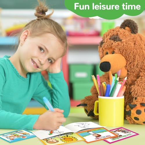 40 Pack Mini Story Coloring Books for Toddlers & Kids - Bulk Classroom Activity Supplies (Green, 4x6 Inches)