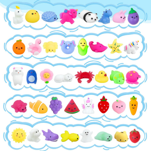 40-Pack Mochi Squishies: Unique Kawaii Animal Squishy Toys for Kids Party Favors