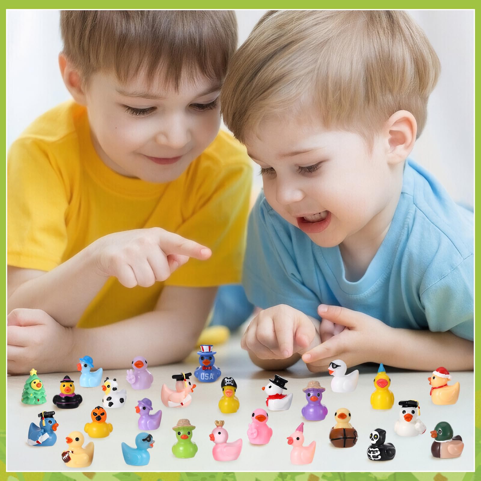 40 Pack Multicolor Mini Resin Ducks - Novelty Holiday Ducks for Prank, Party Favors, 40 Unique Styles