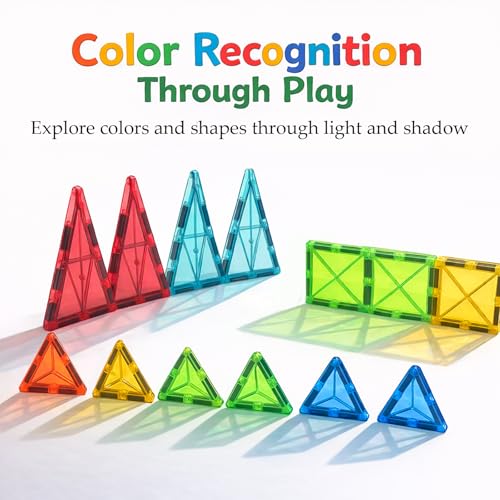 40-Piece Magnetic Tile Starter Set for Ages 3-6 – Build 2D & 3D with Squares and Triangles