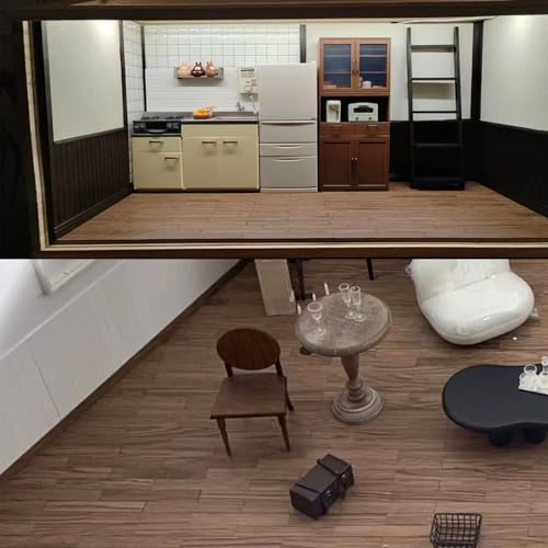 40-Piece Miniature Dollhouse Wood Flooring in Black Walnut – Realistic Wood Grain for 1:12 to 1:6 Scale