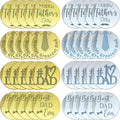 40 Pieces Father's Day Acrylic Cupcake Toppers – Gold & Silver Mirror Heart and Round Designs