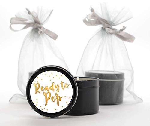 40 Ready to Pop Baby Shower Stickers – Faux Metallic Gold, 2-Inch Round, Gender-Neutral Party Favors