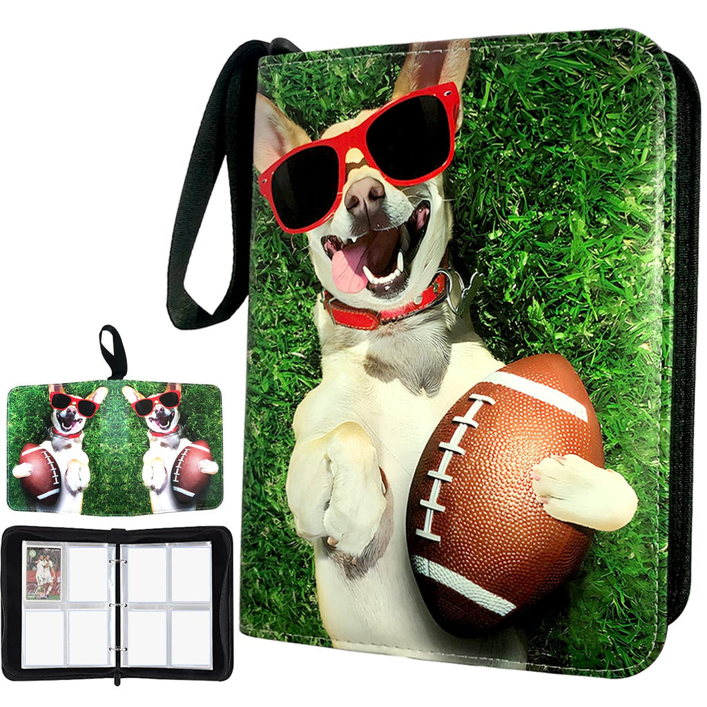 400-Pocket Football Card Binder by Rmannke – PU Leather, Zipper Closure, Holds 400 Cards