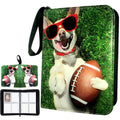 400-Pocket Football Card Binder by Rmannke – PU Leather, Zipper Closure, Holds 400 Cards