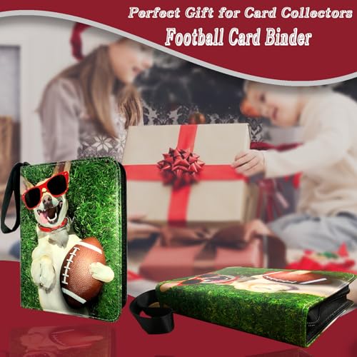 400-Pocket Football Card Binder by Rmannke – PU Leather, Zipper Closure, Holds 400 Cards