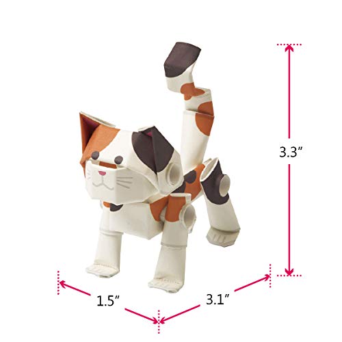 Build a Movable Calico Cat with PIPEROID Japanese 3D Paper Puzzle Kit – DIY Origami Fun for Kids & Adults