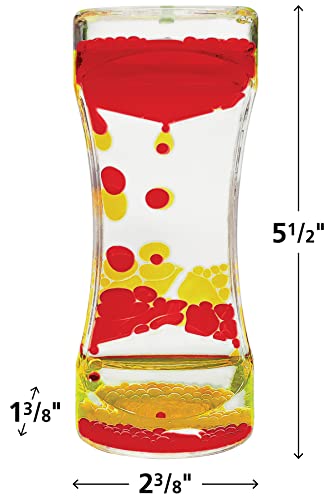 Teacher Created Resources Red & Yellow Liquid Motion Bubbler – Relaxing Sensory Timer for Desk & Classroom