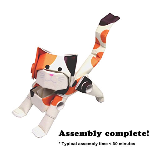 Build a Movable Calico Cat with PIPEROID Japanese 3D Paper Puzzle Kit – DIY Origami Fun for Kids & Adults