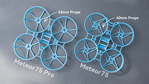 BETAFPV Meteor75 Pro Brushless Whoop Frame – 2-Pack (Black & Blue) – Triangle Motor Mount, 45mm Prop Support, Larger Battery Slot